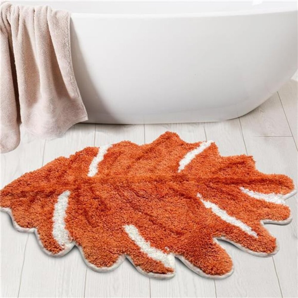 Hexagram Fall Bathroom Rugs, Fall Bathroom Decor, Autumn‎ Maple Leaf Rugs,